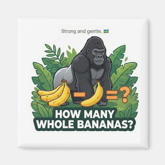 Gorilla Bananen Wiskunde Magneet (Voorkant)