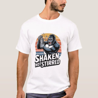 Gorilla-bartender T-shirt 'Shaken Not Stirred'