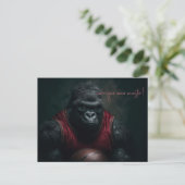 Gorilla basketbalspeler briefkaart (Staand voorkant)