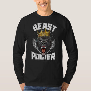 Gorilla Beast Power Motivatie Bodybuilding Gym Wo T-shirt