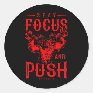 Gorilla Beast Quote Workout Fitness Bodybuilding G Ronde Sticker