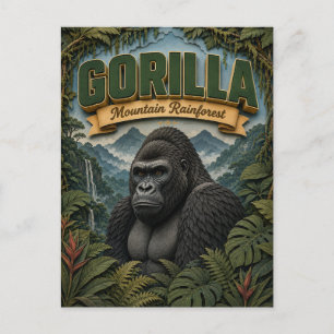 Gorilla Bergregenwoud POPCUT Briefkaart