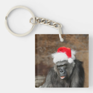 Gorilla Biddy in een feestelijk kerst Pet Sleutelhanger