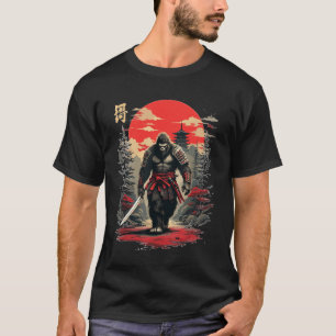 Gorilla Bigfoot Fierce Samurai Warrior T-shirt