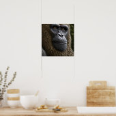 Gorilla, Bigfoot of Sasquatch Close-up van gezicht Poster (Keuken)