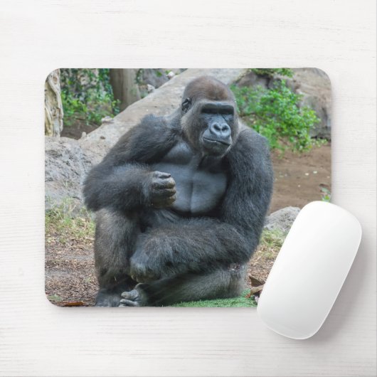 Gorilla bij de zoo-mousepad muismat (Met muis)