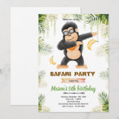 Gorilla birthday party invitation (Devant / Derrière)