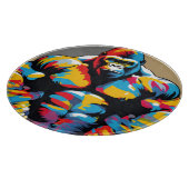 Gorilla Bodybuilder Gewichtslifter Pop Art Cartoon Snijplank (Hoek)