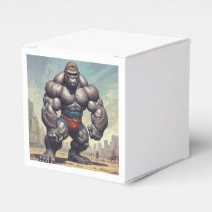 Gorilla Bodybuilder Pop Art Cartoon Tekenen Bedankdoosjes