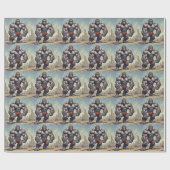 Gorilla Bodybuilder Pop Art Cartoon Tekenen Cadeaupapier (Vlak)