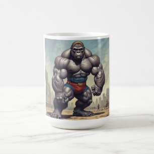 Gorilla Bodybuilder Pop Art Cartoon Tekenen Koffiemok