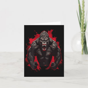 Gorilla Bodybuilding Workout Backprint Gym Kaart