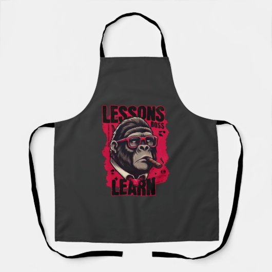 Gorilla Boss Lessons Learn Apron Schort (Voorkant)