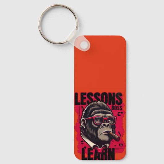 Gorilla Boss Lessons Learn Keychain (Voorkant)