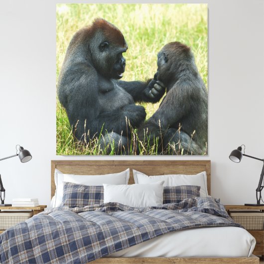 Gorilla Brother's Forever Canvas Afdruk (Insitu (Slaapkamer))