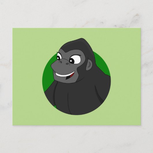 Gorilla Cartoon Briefkaart (Voorkant)