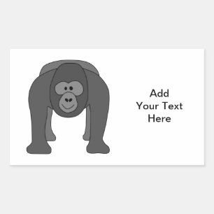 Gorilla Cartoon Rechthoekige Sticker