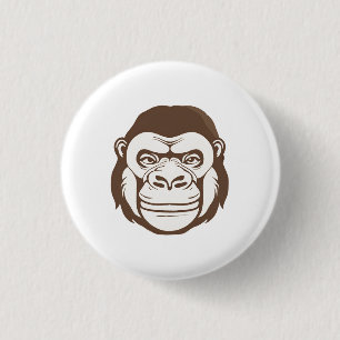 Gorilla Cartoon Tekening Ronde Button 3,2 Cm