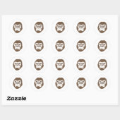 Gorilla Cartoon Tekening Ronde Sticker (Vel)