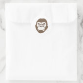 Gorilla Cartoon Tekening Ronde Sticker (Tas)