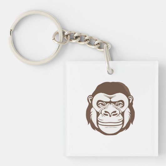 Gorilla Cartoon Tekening Sleutelhanger (voorkant)