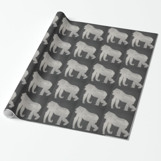 Gorilla Chalkboard Cadeaupapier (Uitgerold)