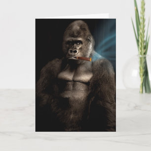 Gorilla Cigar Smoker Fun Birthday Card Kaart