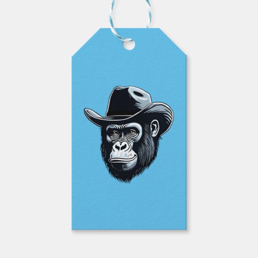 Gorilla Cowboy Cadeaulabel (Voorkant)