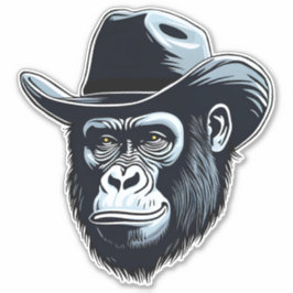 Gorilla Cowboy Sticker