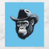 Gorilla Cowboy Wijn Etiket (Enkel label)