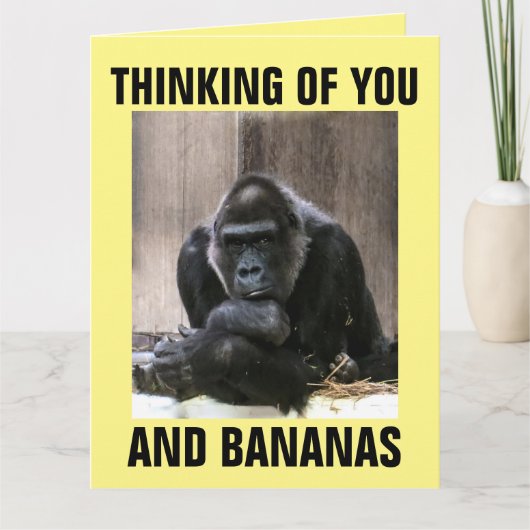 GORILLA DENKT OVER JULLIE WENSKAARTEN KAART (Voorkant)