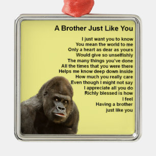 Gorilla Design - Broeder Poem Metalen Ornament