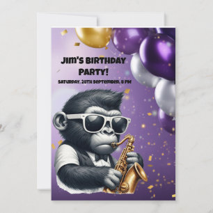 Gorilla die Saxofoon speelt Kaart