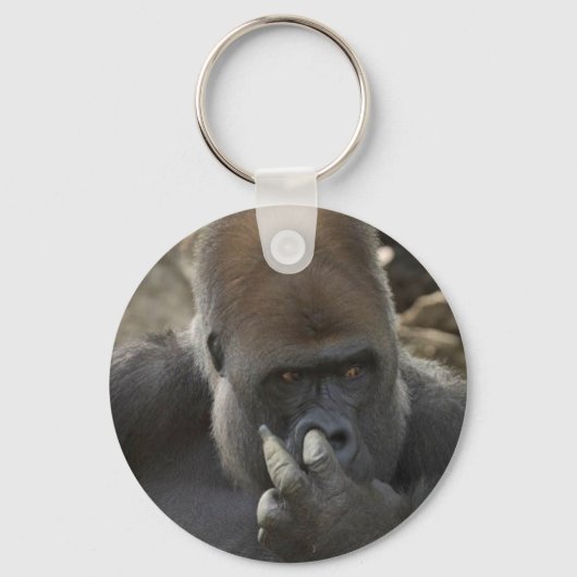 gorilla die zijn neus ophaalt - eeeewwwwwwww! sleutelhanger (Voorkant)