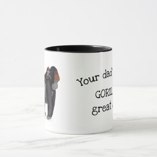 Gorilla en baby mok "geweldige vader" (Midden)