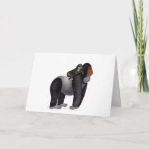 Gorilla en baby-Vaderdag Kaart