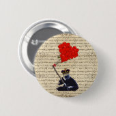 Gorilla en hartballonnen ronde button 5,7 cm (Voorkant /achterkant)