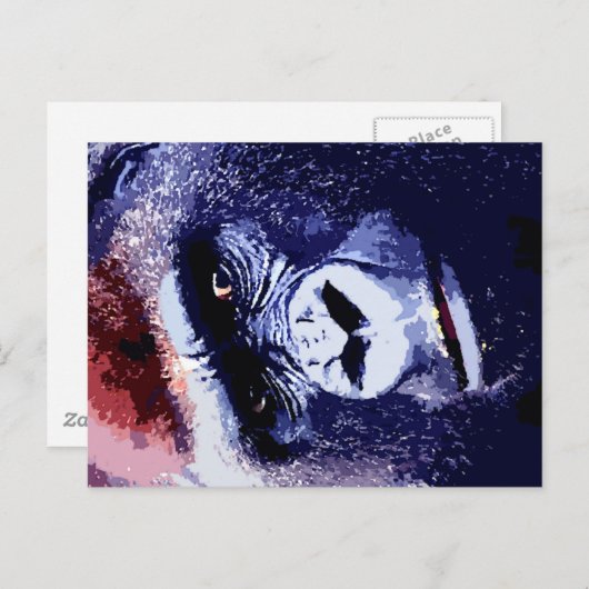 Gorilla Face Briefkaart (Voorkant / Achterkant)