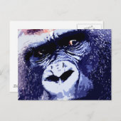 Gorilla Face Pop Art Briefkaart (Voorkant / Achterkant)