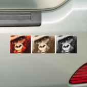 Gorilla Faces Bumpersticker (Op auto)