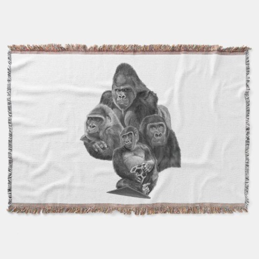 Gorilla Family Blanket ゴリラ家族のブランケット (GorillaLife) Deken (Voorkant)
