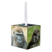 Gorilla Family Kubus Ornament (Achter hoekig)
