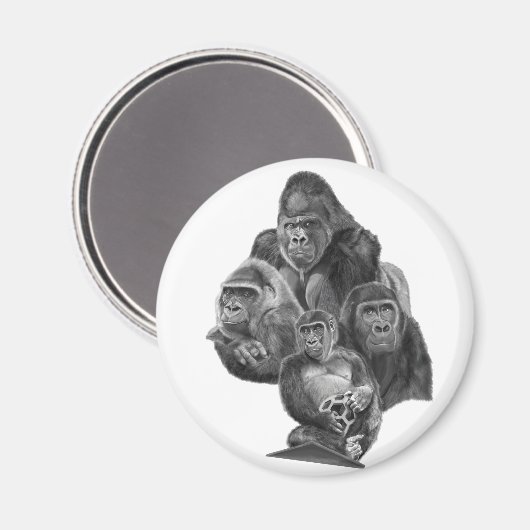 Gorilla Family Magnet (ゴリラ家族のマグネット)Gorilla Life (Recto/Verso)