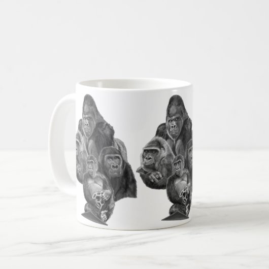 Gorilla Family Mug (ゴリラ家族のマグカップ)Gorilla Life (Devant gauche)