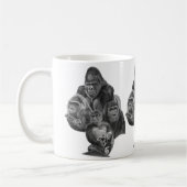 Gorilla Family Mug (ゴリラ家族のマグカップ）Gorilla Life Koffiemok (Links)