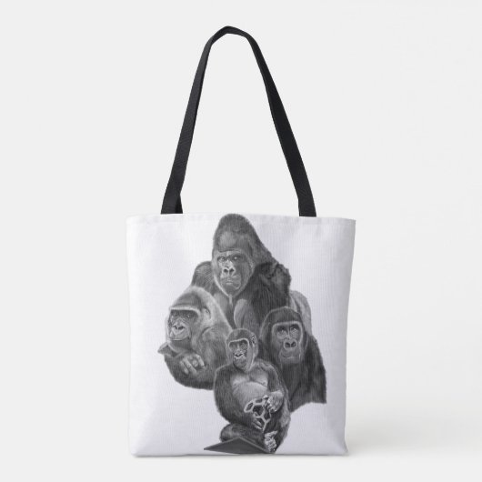 Gorilla Family tote Bag (ゴリラ家族のトートバッグ)Gorilla Life (Dos)