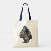 Gorilla Family Totebag (ゴリラ家族のトートバッグ）Gorilla Life Tote Bag (Achterkant)