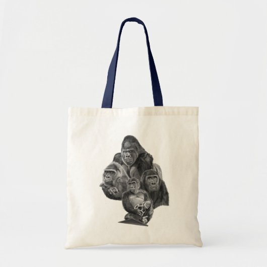 Gorilla Family Totebag (ゴリラ家族のトートバッグ）Gorilla Life Tote Bag (Voorkant)