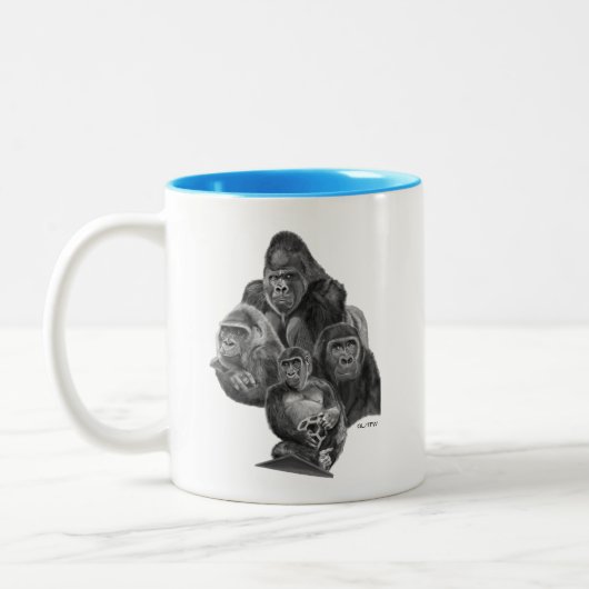 Gorilla Family Tweekleurige Koffiemok (Links)