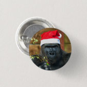 Gorilla feestelijke vrolijkheid ontketend ronde button 3,2 cm (Voorkant /achterkant)